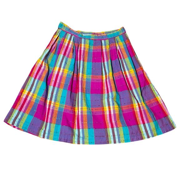 KLICK Made in India Vintage Multicolor Women's Button-Down Front Skirt - Picture 2 of 8